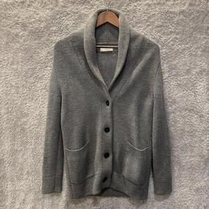 Everlane Women's Medium Gray Cardigan Sweater Preppy Neutral Scandi Cozy